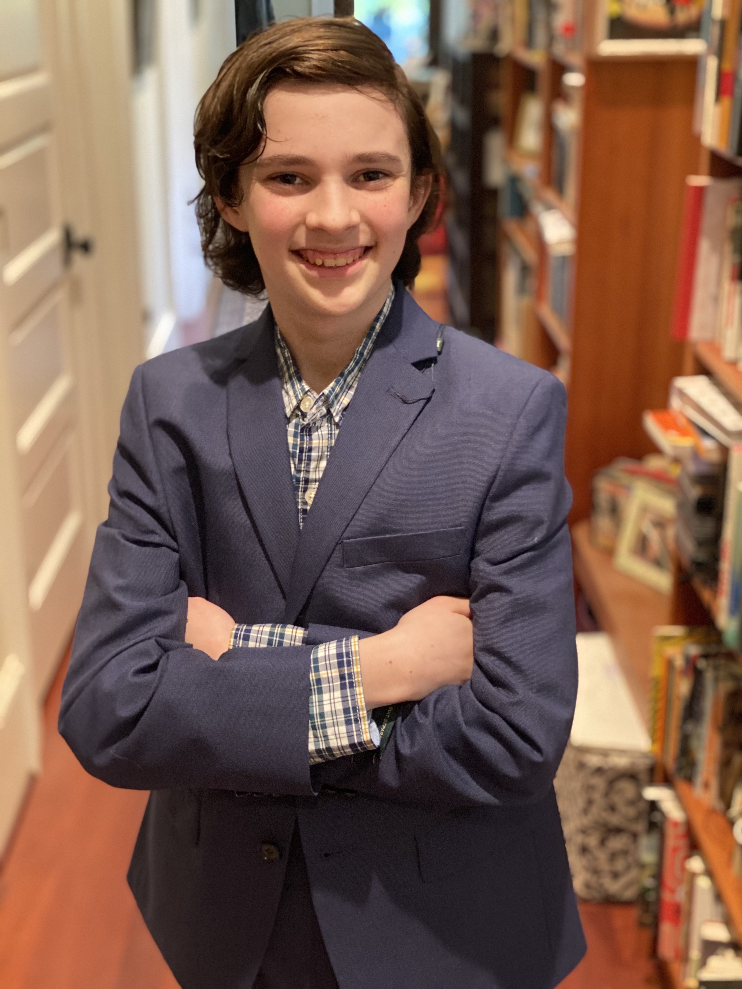Noah found the perfect suit for his upcoming mitzvah!